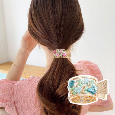New Lacquer Hollow Rose Hair Clip Simple Hairstyle Fixer Fashion Korean Style Hair Accessories