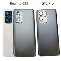 ที่อยู่อาศัยใหม่สำหรับ Realme GT2 Pro GT2ด้านหลังฝาหลังปิดโทรศัพท์ด้านหลังเคสประตูหลังพร้อมที่จับกล้องรูปตัวยู + โลโก้