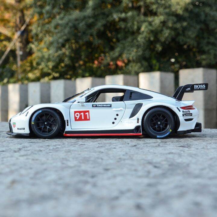 bburago-1-24-porsche-911-rsr-sports-car-static-die-cast-vehicles-collectible-model-car-toys