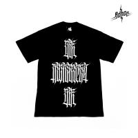 ADHOC/T-SS24/DIE MONARCHY DIE [FRONT] / ANARCHY (A)-DISOBEY [BACK] เสื้อยืด คอกลม สีดำ สกรีนลายด้านหน้าและหลัง  Calligraffiti แอดฮอค