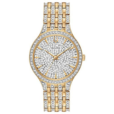 Bulova Ladies Crystal Phantom Watch Crystal Quartz Gold-Tone Stainless Steel Bracelet Crystal Crystal Phantom