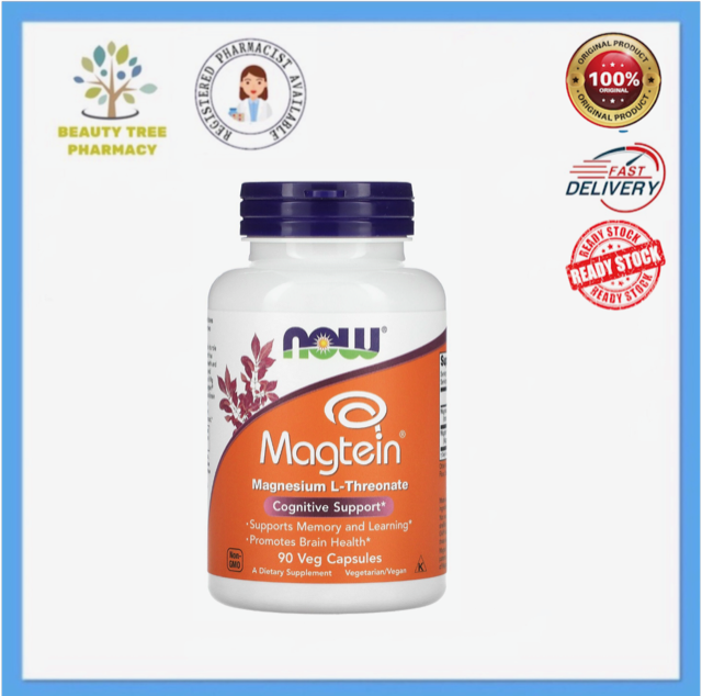 Now Foods Magtein Magnesium L-Threonate 90 Veg Capsules | Lazada