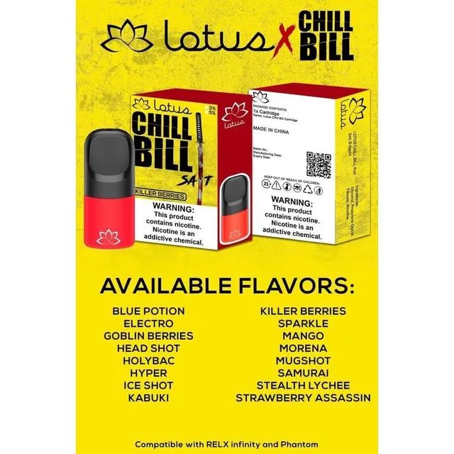 Legit Chill Bill Lotus Single Pod Pods Compatible With Relx Infinity Relx Essential Device