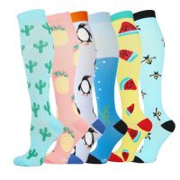 Compression Socks Women Running Sport Socks Knee High Varicose Veins Blood Circulation Pressure Edema Summer Compression Socks