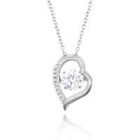 Jewelry Buffet Dancing  Heart Necklace  สร้อยคอ สร้อยพร้อมจี้เพชร สร้อยคอจี้รูปหัวใจ สร้อยคอเงินแท้ 925 เครื่องประดับเงินแท้ 925