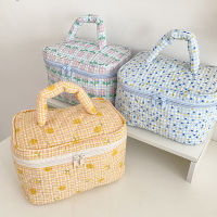 【cw】Cute Cosmetic Bag Portable Large Capacity Toiletry Storage Women Makeup Organizer Bags Floral Travel Makeup Bag Beauty Case