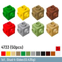 50 Pcs / Lot DIY Building Blocks 1x1 Stud 4-Sides Size Compatible With 4733 Brick Plastic Toys for Children