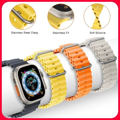Tali jam laut untuk Apple tali jam tangan Apple 49mm 45mm 44mm 38 40 41 mm 42mm olahraga silikon correa gelang iWatch 4 5 7 6 se 8 Ultra band