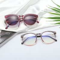 Fashion Round Polarized 2 in 1 Sunglasses Women vintage Clear Lens Clip On Magnetic Glasses Frame Anti-blue glasses