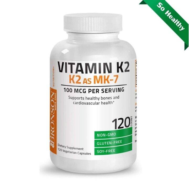 Bronson Vitamin K2 as MK7 100 mcg 120 Capsules Lazada.co.th