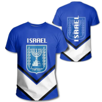 2023 NewIsrael ธงเสื้อผู้ชายเสื้อยืดอิสราเอลแขนสั้นท็อปส์ฤดูร้อนขนาดใหญ่เสื้อผ้าผู้ชาย3d Printees Xxs- 6xl