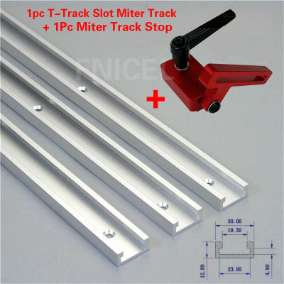 1Set Miter Track Stop And Aluminium alloy T-tracks Slot Miter Track Jig Fixture T-Slot Woodworking Tool DIY Manual