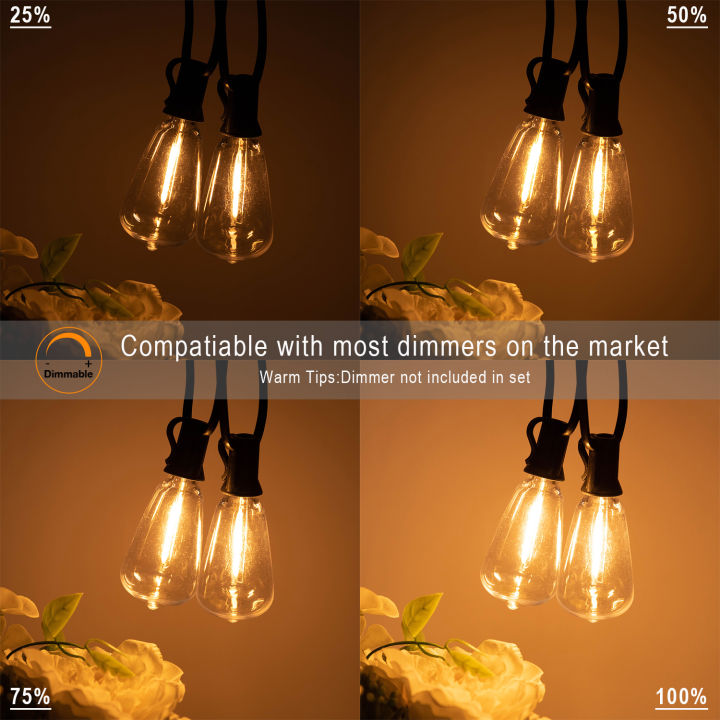 st38กลางแจ้ง-string-ไฟ25ft-33ft-50ft-65ft-1w-led-dimmable-shatterproof-พลาสติก-edison-หลอดไฟ-led-connectable-fairy-light