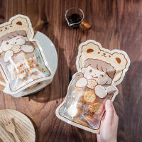 50Pcs Food Storage Bag Zero Waste Reusable Ziplock Bags Girls Shape Stand Up for Kitchen Cookie Candy Snack Baked Food