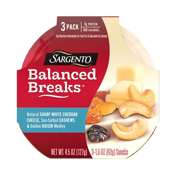 Sargento Balanced Breaks Natural Sharp White Cheddar Cheese, Sea-Salted ...