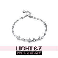 LIGHT &amp; Z สร้อยข้อมือคริสตัลรูปหัวใจสไตล์ยุโรป,กำไลข้อมือสตรีสำหรับออกเดตเครื่องประดับคุณภาพสูงของขวัญเครื่องประดับที่ใส่ได้กับทุกชุดทุกวัน