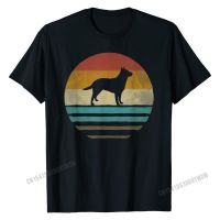 Retro Vintage Sunset Australian Cattle Dog Silhouette Gift T-Shirt T Shirts Fashionable Printed On Cotton Mens Tops Tees Casual