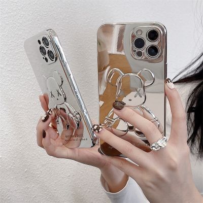 Hot Sale Mirror 3D เคสไอโฟน 11 12 13 Pro Xs Max X Xr 7 8 Plus Cartoon Violent Bear Full Cover Protective Case iPhone