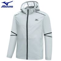 Mizuno Mizuno เสื้อผ้าป้องกันแสงแดดผ้าไหมน้ำแข็งสำหรับผู้ชายและผู้หญิงในฤดูร้อนเสื้อผ้าผิวลำลองกลางแจ้งแจ็คเก็ตกันลมเบามาก