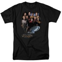 เสื้อยืดคอกลมแขนสั้นลาย Star Trek Voyager ผ้าหนานุ่ม ไม่หดไม่ย้วย