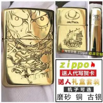 One Piece Wanted Luffy Engraved Gold Lighter Zippo – Anime Lighters