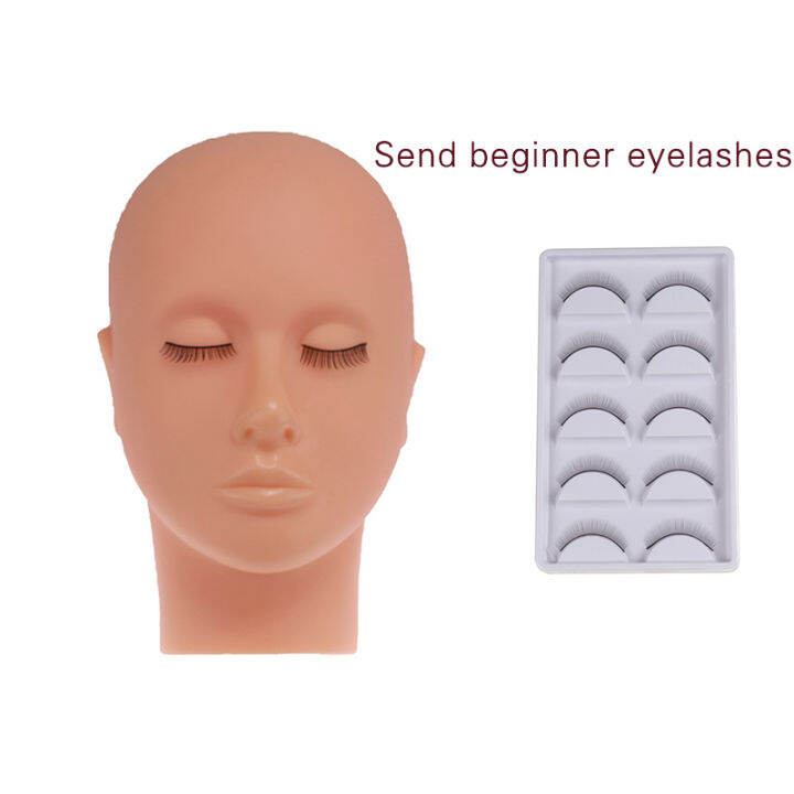 DOSMOTH beginner Eyelash extension exercises model heads + 6 pairs of