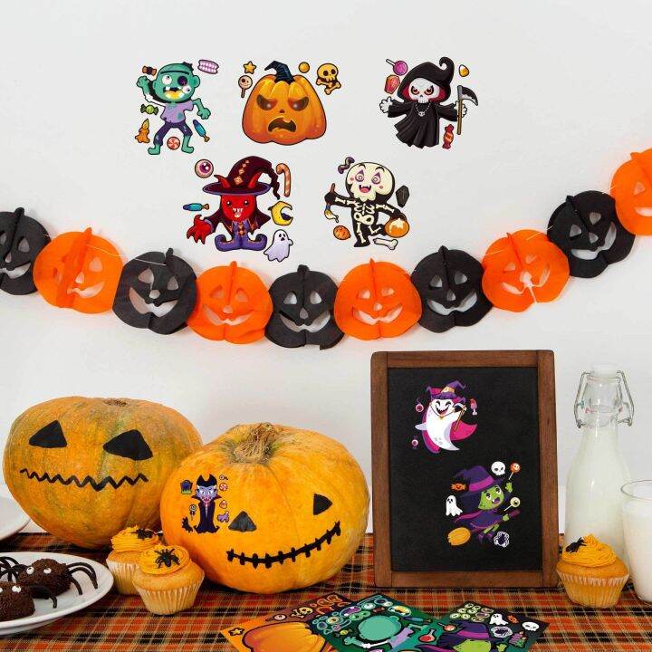 new-horror-halloween-sticker-toys-anime-vampire-witch-pumpkin-diy-sticker-decoration-gifts-halloween-puzzle-sticker-for-kids