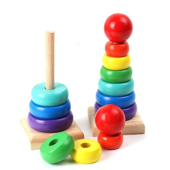venora-ของเล่น-หอคอยไม้หลากสี-เสริมการเรียนรู้-ของเล่นเสริมพัฒนาการ