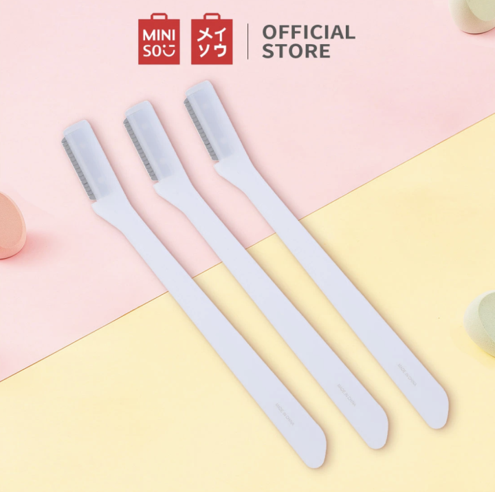 Miniso Eyebrow Brow Trimmer 3Pcs/Professional Diamond Etch Eyebrow Kit 4Pcs