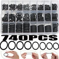 740Pcs O Rings Rubber Silicone O Ring Gasket Seal Sealing O-rings Nitrile Washer Rubber O-ring Assortment Kit Box Ring Set Bearings Seals