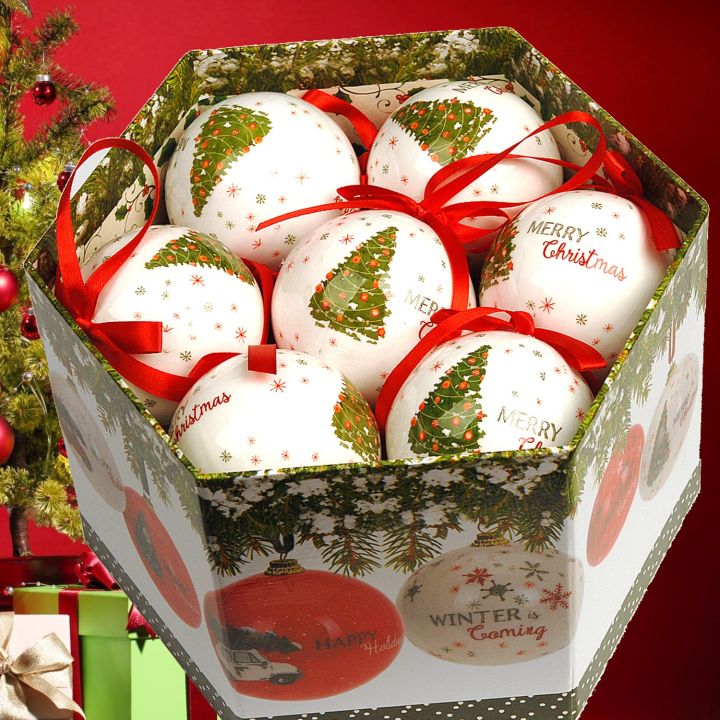 ลูกบอลคริสต์มาส8ซม-1ชิ้น-ลูกบอลคริสมาสต์ตกแต่งต้นคริสต์มาสจี้กวางเอลก์ซานตาตุ๊กตาหิมะรูปแบบแขวนของขวัญปีใหม่บ้าน