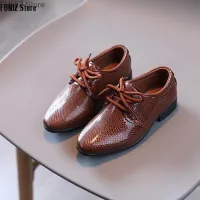 FUNIZ Store Giày Đơn Cho Trẻ Em Mới 2022 Giày Da Bé Gái Giày Biểu Diễn Màu Đen Và Trắng Phong Cách Anh Cho Trẻ Em Giày Mũi Nhọn Cho Bé Trai