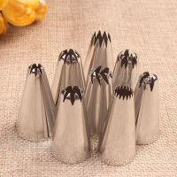 cc 8pcs/set Big Size Russian Pastry Icing Piping Nozzles Stainless Steel Decorating