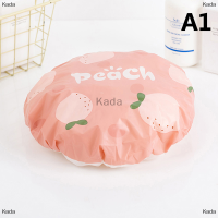 Kada หมวกอาบน้ำผลไม้กันน้ำ6สีหมวกอาบน้ำแบบยืดหยุ่นใช้ซ้ำได้คลุมผมสำหรับผู้หญิงอุปกรณ์อาบน้ำ