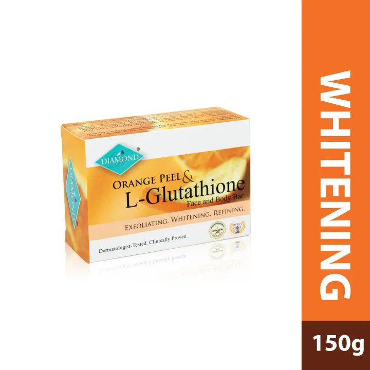 Diamond Orange Peel and L Glutathione Face and Body Bar (Whitening Soap) 150g, 1pc. Lazada PH