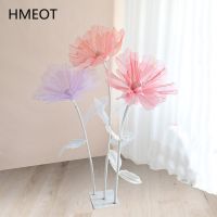 Color Wedding Gauze Road Lead Flower Wedding Party Stage Layout Decor Yarn Pvc Pipe Iron Base Mesh Floral Stand Window Display