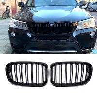 Gloss Black Car Front Kidney Bumper Grilles Racing Grill For BMW X3 F25 2011-2013 Double Line Grille New Accessories Replacement