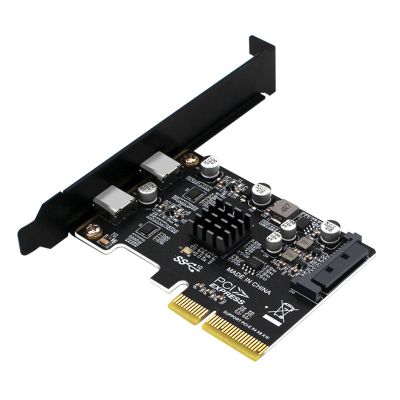 PCIE3.0 to USB3.1 ASM3142 Dual-Port TYPE-C 10G Desktop PC Built-in Full Height Half Height PCIE Expansion Card USB3.1 Expansion Card