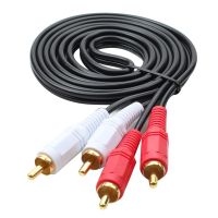 2RCA Male to 2 RCA Male Audio Video Cable RCA Audio Splitter Cable for DVD Sound TV box Louder 1.5M Cables