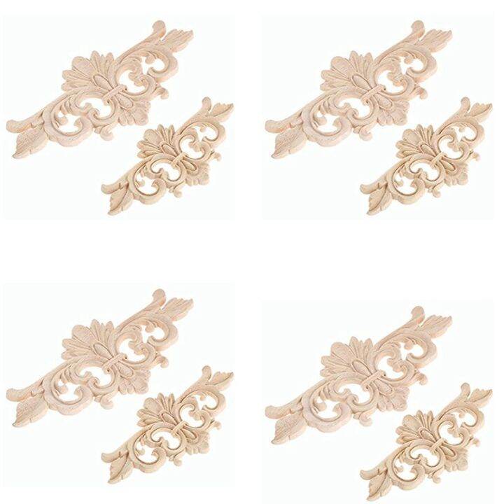 4pcs-carved-furniture-appliques-onlays-wooden-decal-corner-frame-decorative-for-cabinet-dresser-bed