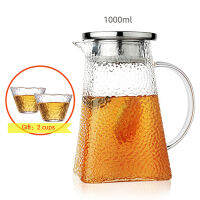 Glass Pitcher Cold Water Bottle Hammered Square High Temperature Resistance Heatable 1800ML 1500ML 1200ML 1000ML