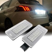 For Peugeot 308 II Mk2 3008 II 208 2008 White LED Rear Registration Number License Plate Lights Lamp Assembly