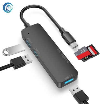MGBB【ส่งไวจากไทย】การ์ดรีดเดอร์ อะแดปเตอร์การ์ดรีดเดอร์ คอมพิวเตอร์ ต่อ usb 5 In 1 USB Hub Type-C To USB 3 . 0 + USB2.0*2+ SD2.0+MICRO SD2.0 ฮับ USB สําหรับ MacBook