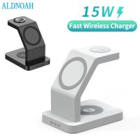 15W Magnetic Wireless Charger Stand 4 In 1  Fast Charging Dock Station For Iphone 13 12 Pro Max Mini Apple Watch 7 Airpods Pro