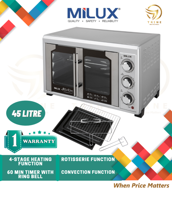 45L French Door Convection Toaster Oven Rotisserie