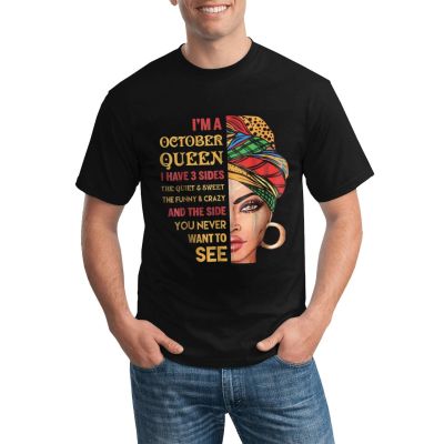 Wholesale Casual MenS Tshirt I Am October Queen Various Colors Available