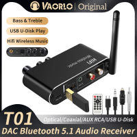 VAORLO DAC ตัวรับสัญญาณเสียง5.1บลูทูธ U-Disk 3.5มม. AUX RCA สายออปติคอลสายโคแอกเชียล Hifi สเตอริโอตัวรับสัญญาณ WiFi ดิจิตอลกับตัวแปลงแบบอะนาล็อกสวิตช์เสียงแหลมเบสพร้อมรีโมทคอนโทรลสำหรับเครื่องขยายเสียงลำโพง