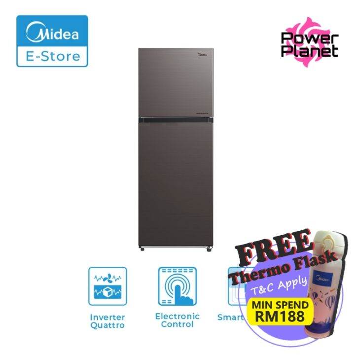 Midea 240L Inverter 2 Doors Fridge MDRT307MTB28-MY Refrigerator (Net ...