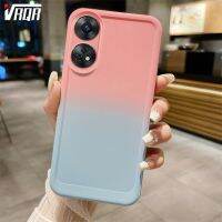 VRQR เคสซิลิโคนโทรศัพท์สีไล่ระดับสีสำหรับ OPPO Reno 8T 4G เคสป้องกันผิวด้านแบบเรียบง่าย