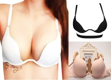 Deep V Low Cut Push Up Women Sexy Seamless Bra Backless Invisible Plunge Bra  Hot